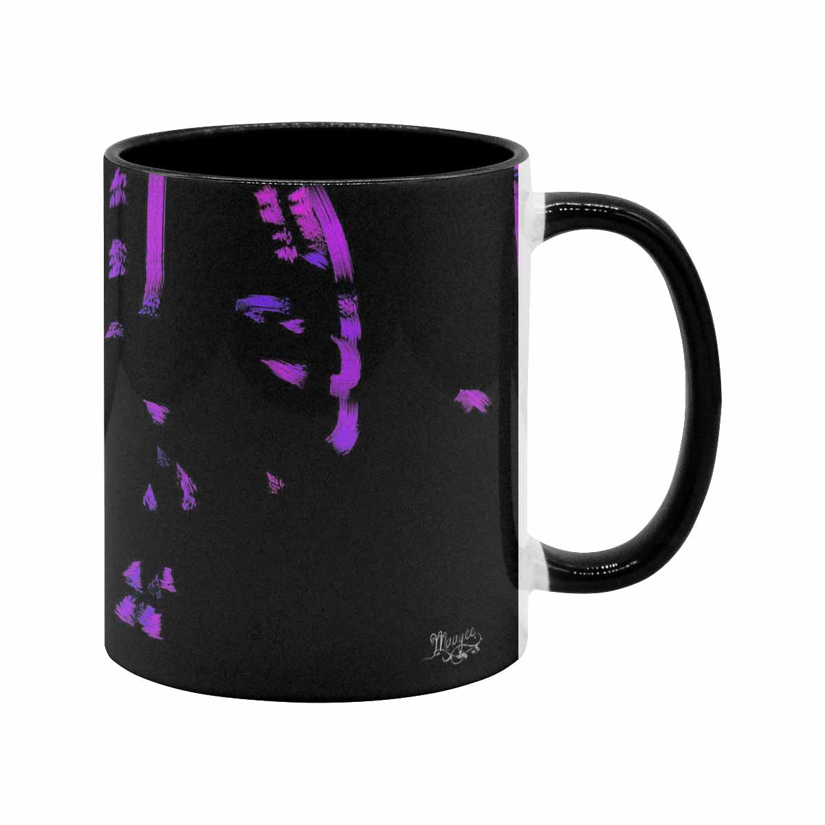 Coffee Mug, tea cup, black core, abstract, design 90