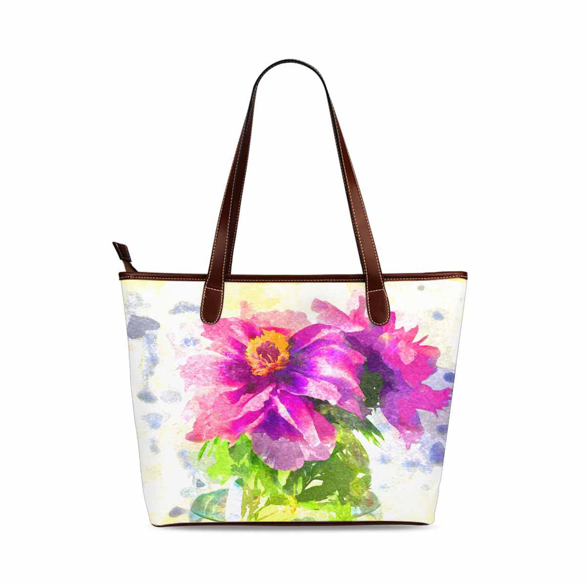 Classic Fabric handbag, watercolor floral, design 162