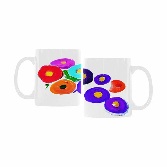 USA made Quality Mug, coffee mug, tea cup, Bright florals, Set 1A, Design 66