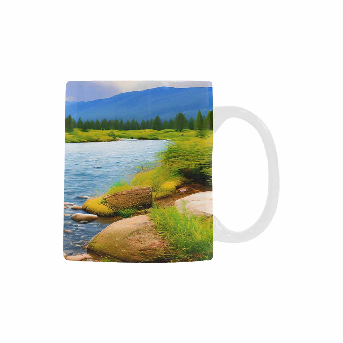 Rivers & Mountains Landscape mugs, set 1 design 7