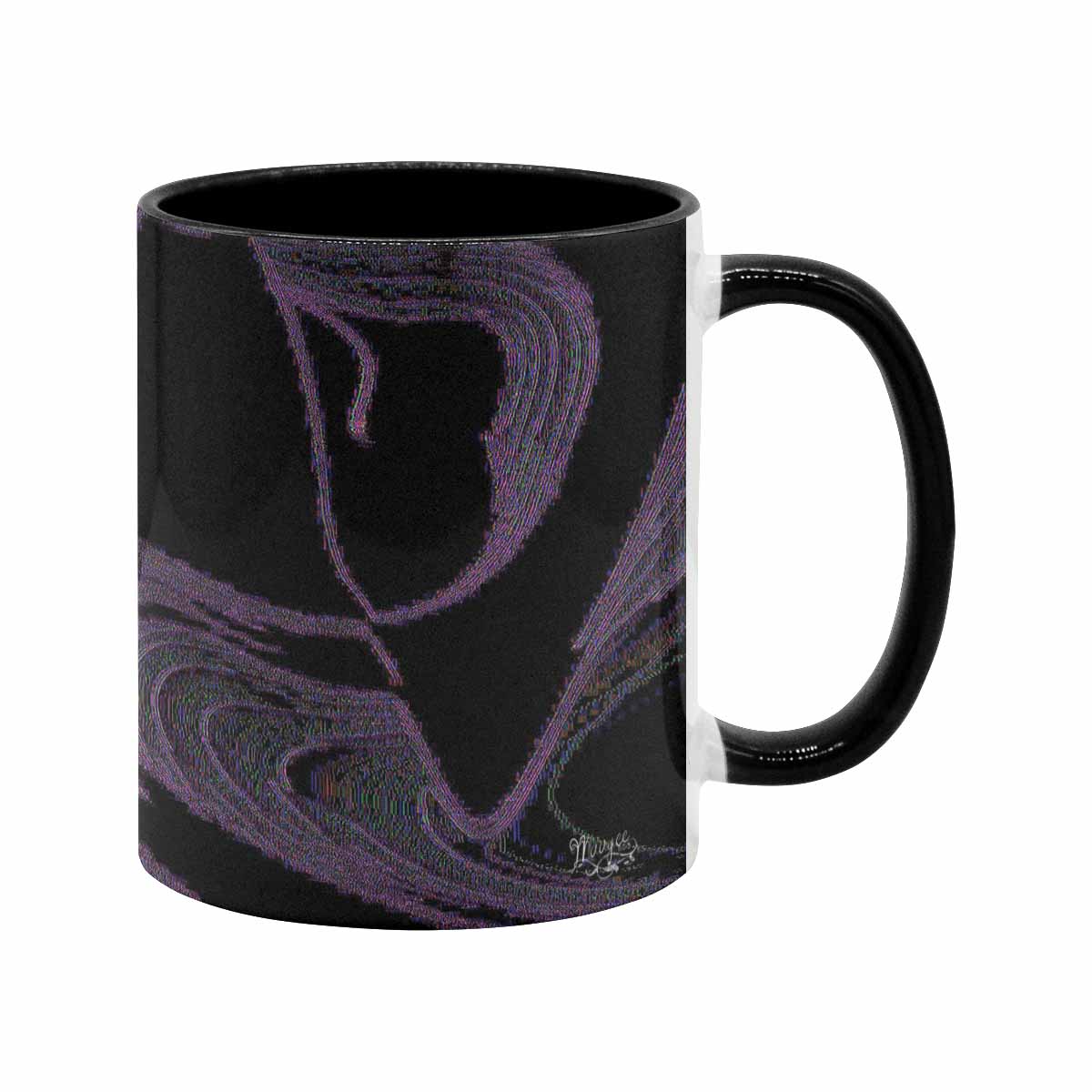 Coffee Mug, tea cup, black core, abstract, design 130