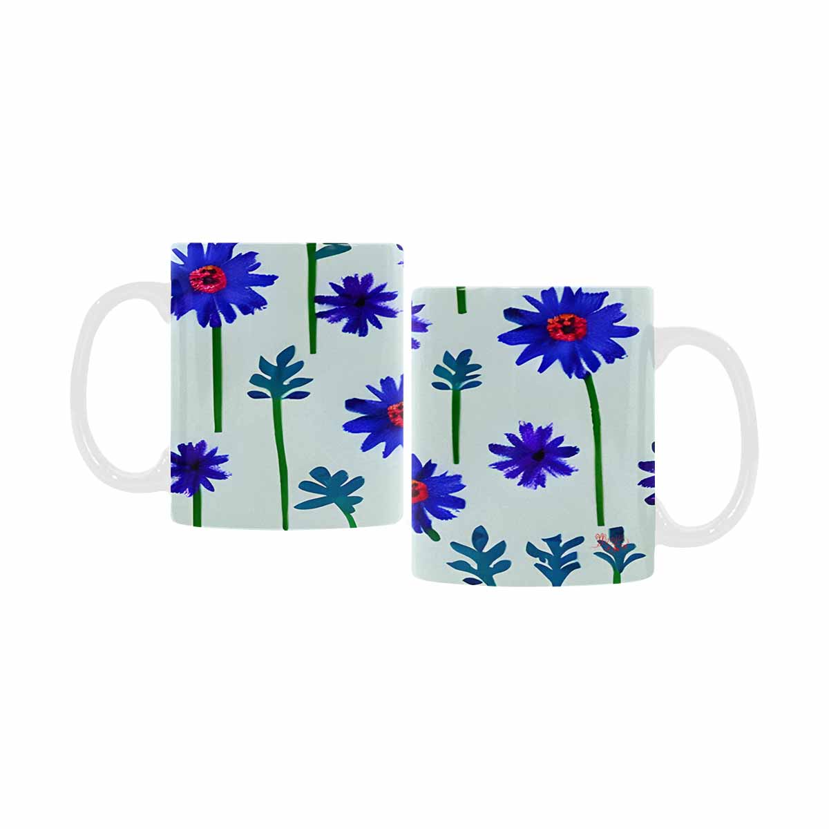 USA made Quality Mug, coffee mug, tea cup, Bright florals, Set 1, Design 138