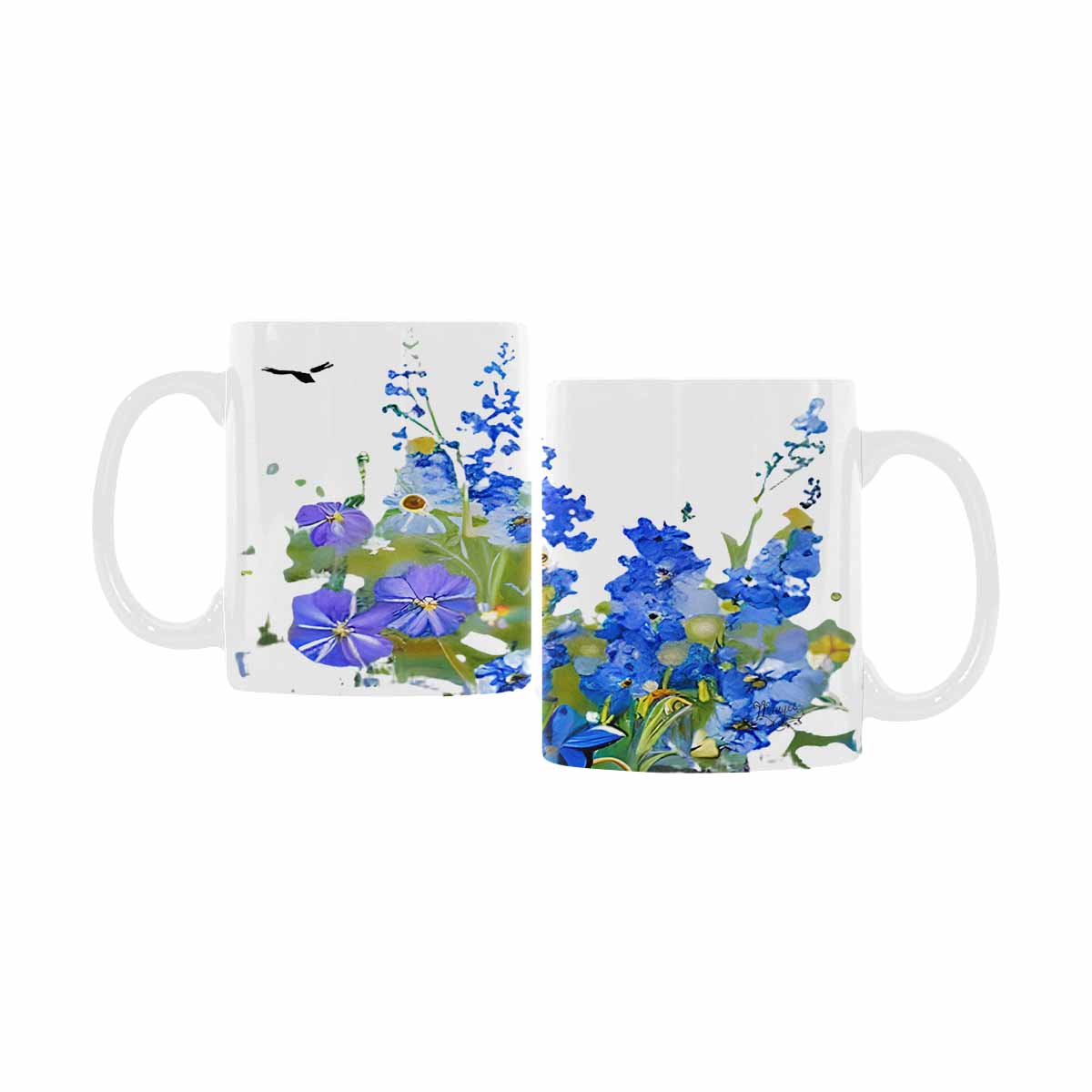 USA made Quality Mug, coffee mug, tea cup, Bright florals, Set 1A, Design 93