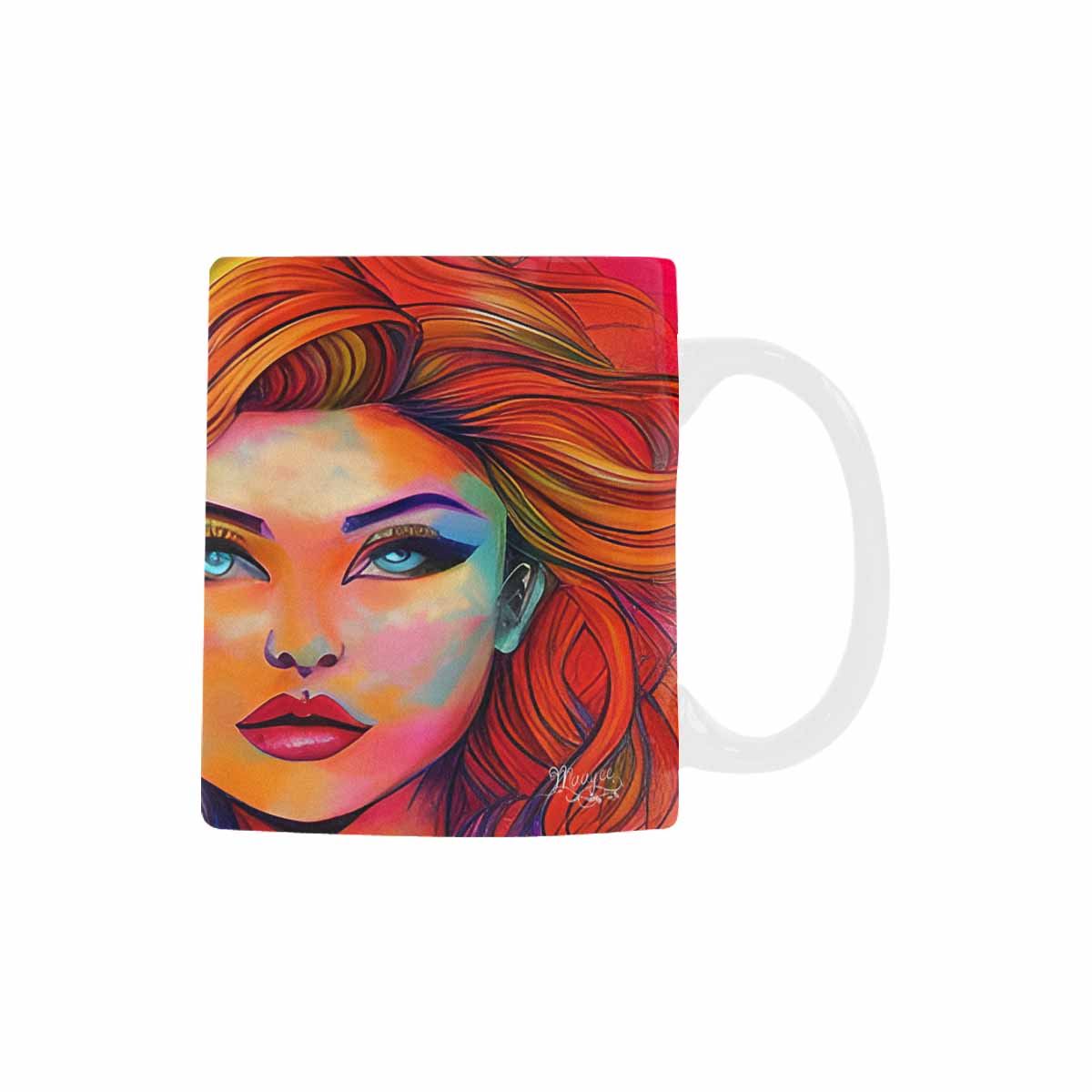 USA, Color Coffee Mug, tea cup, caucasian Face, design 17