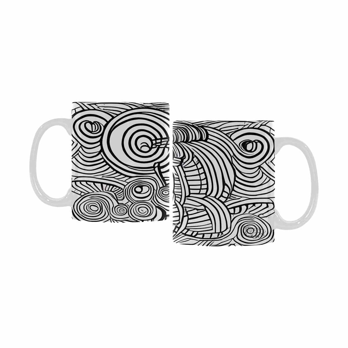 Quality Mug, coffee mug, tea cup, B & W Abstract, Set 1, design 40