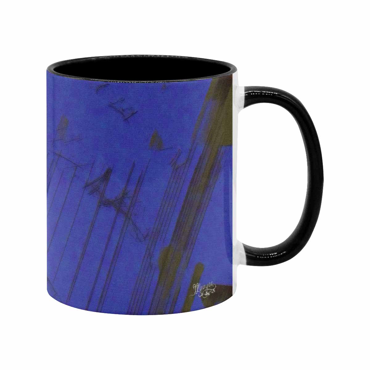 Coffee Mug, tea cup, black core, abstract, design 55