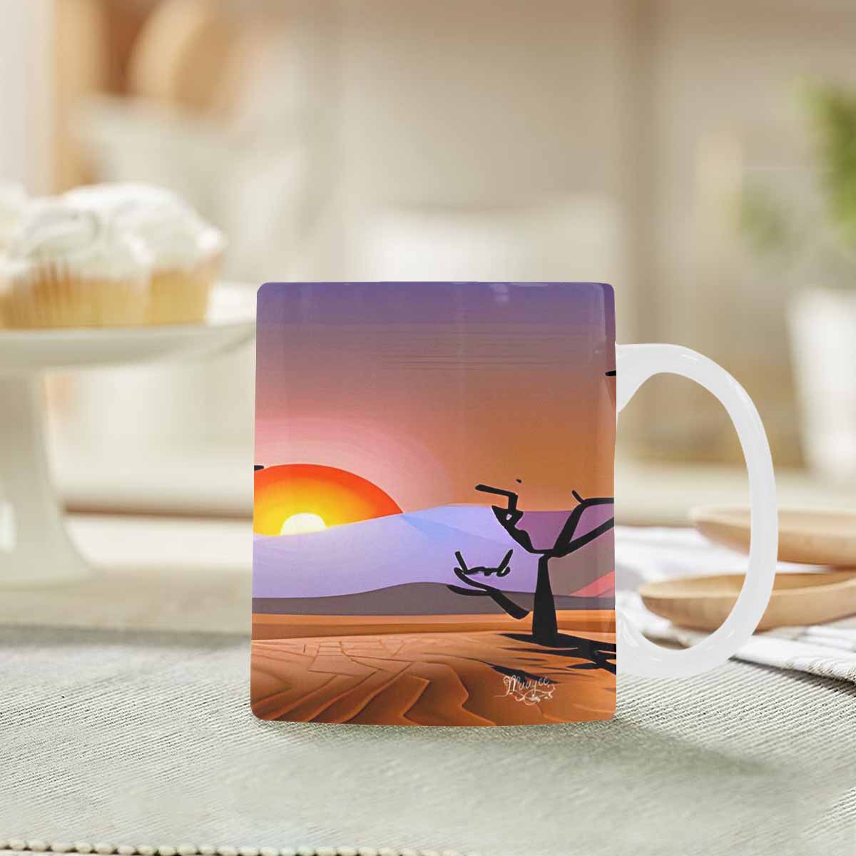 Coffee Mug, tea cup, desert scene, design 67