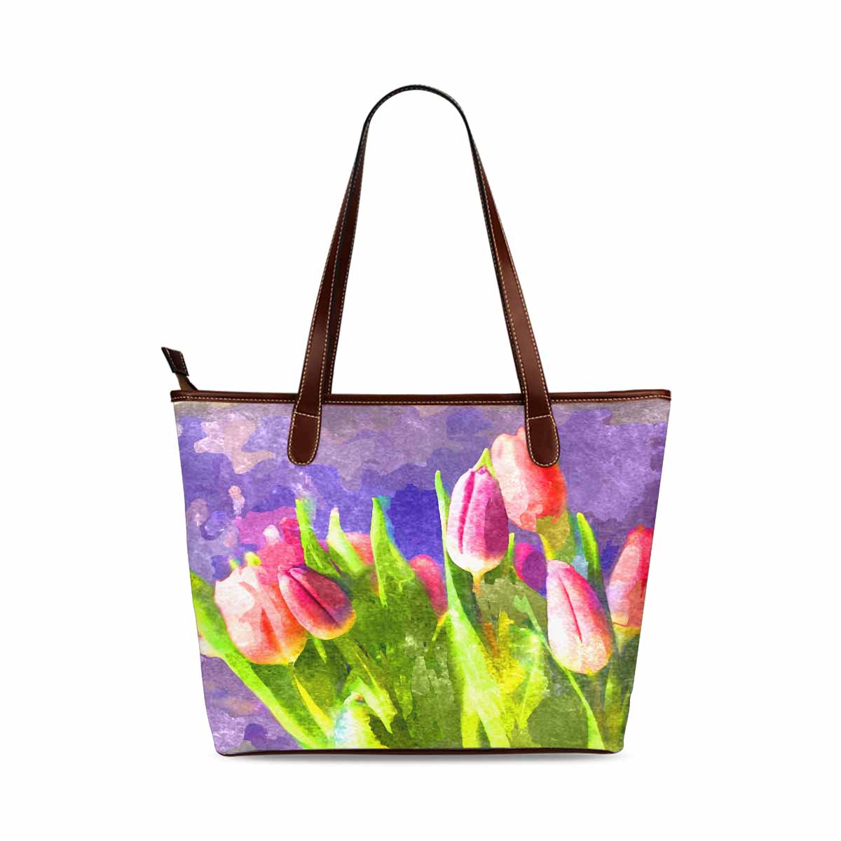 Classic Fabric handbag, watercolor floral, design 196