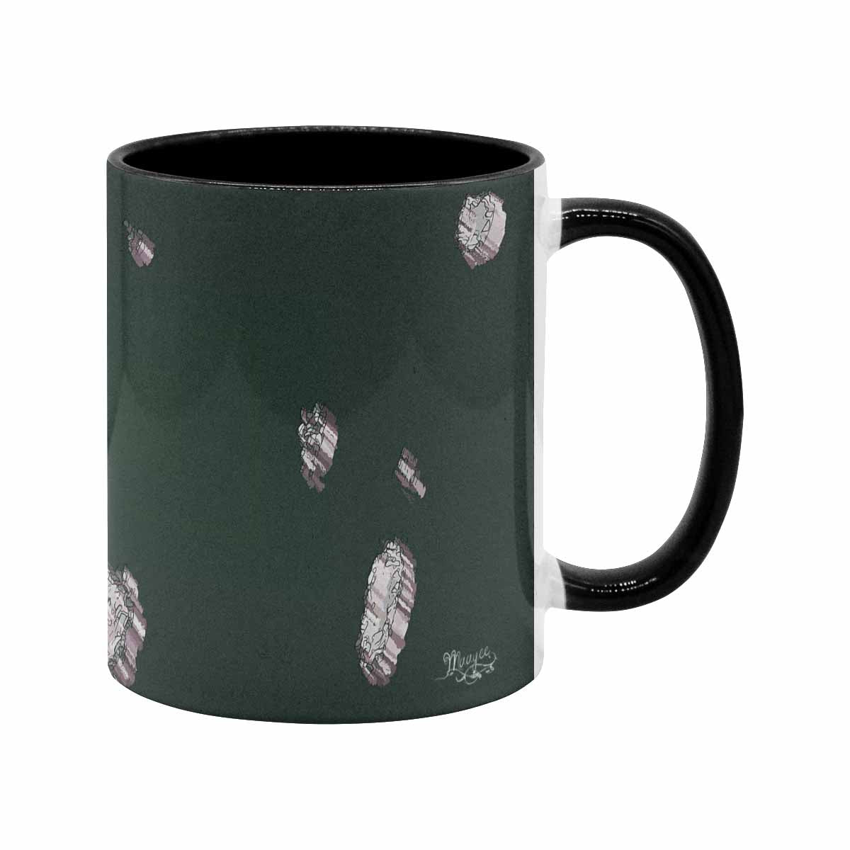 Coffee Mug, tea cup, black core, abstract, design 93