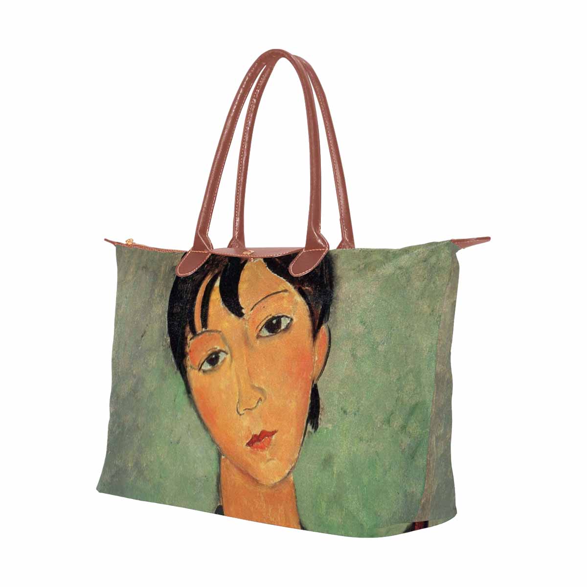 Classic handbag, Modigliani design, choice of 2 colors, Girl with a black robe