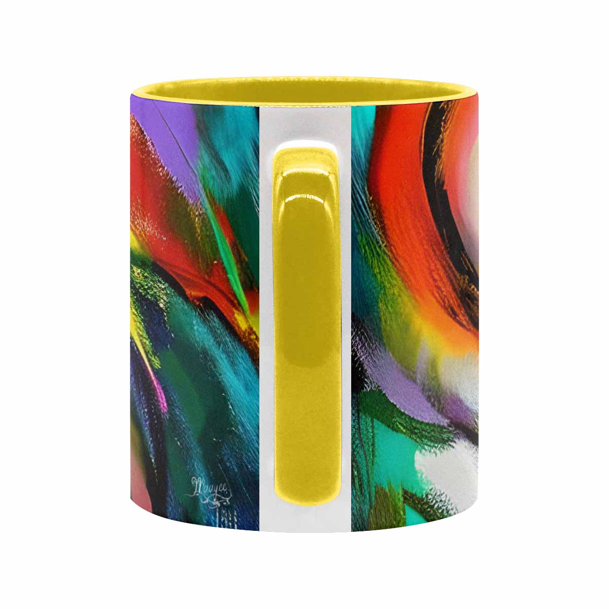 Coffee mug, tea cup, multicolor mug, caucasian type face, design 24