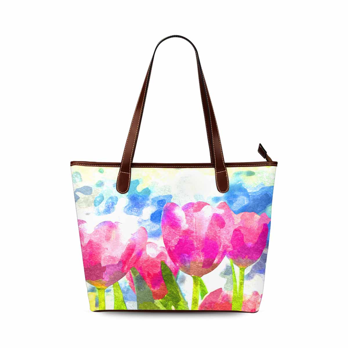 Classic Fabric handbag, watercolor floral, design 154