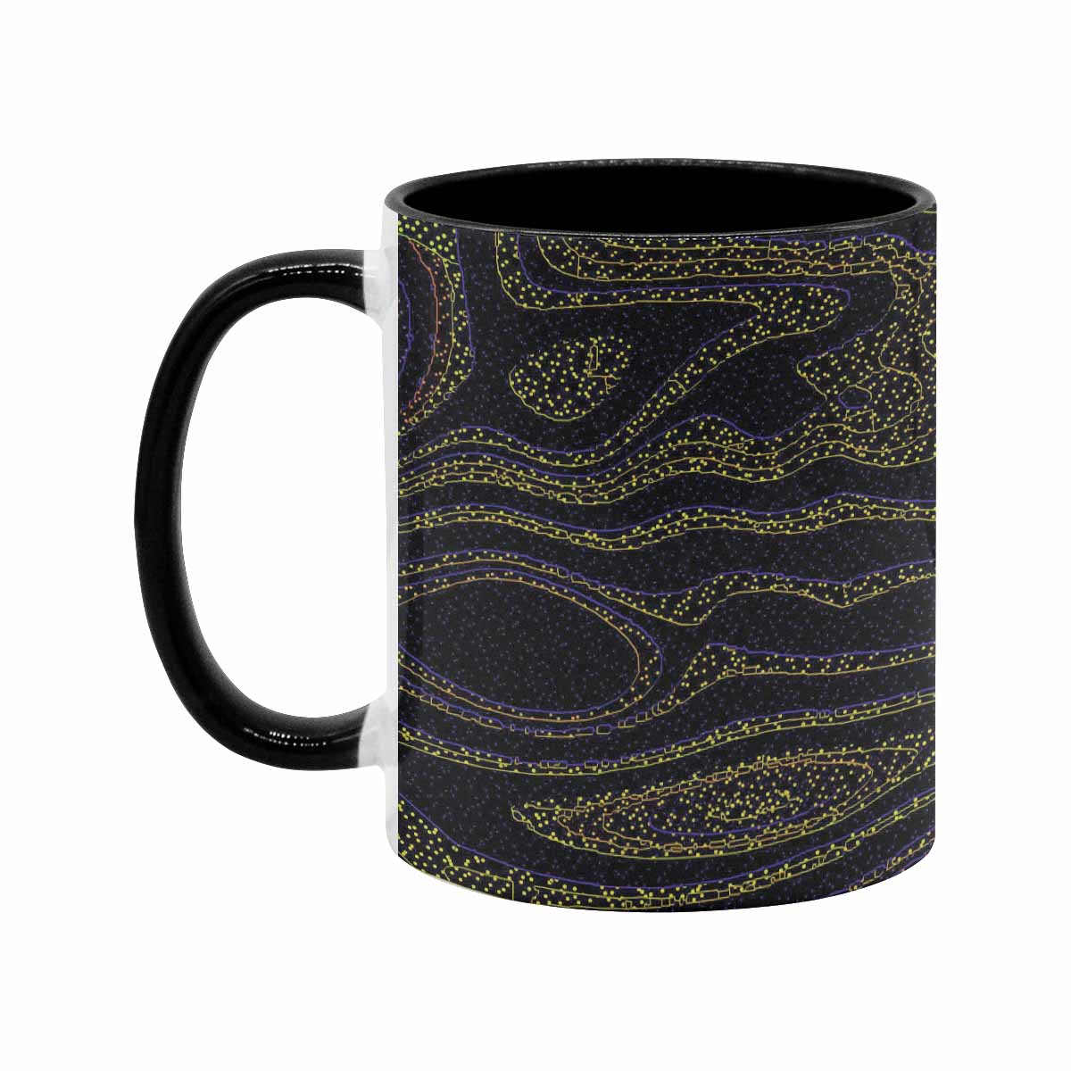 Coffee Mug, tea cup, black core, abstract, design 91