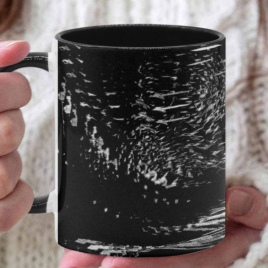 Coffee Mug, tea cup, black core, abstract, design 48