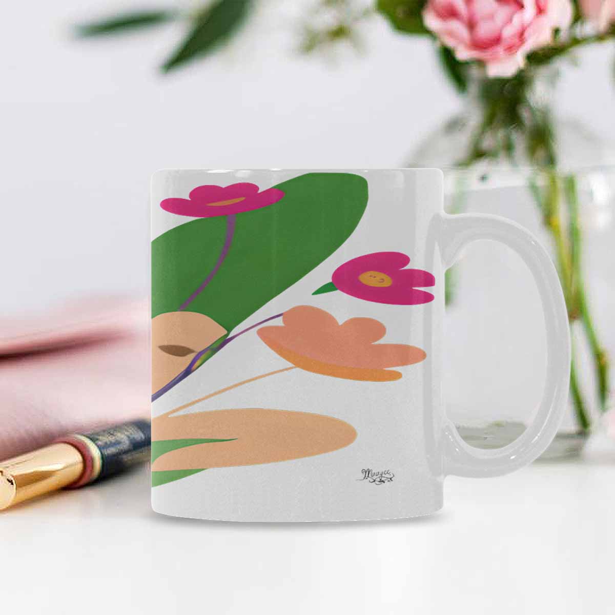 Quality Mug, coffee mug, tea cup, Bright florals, Set 2, design 63