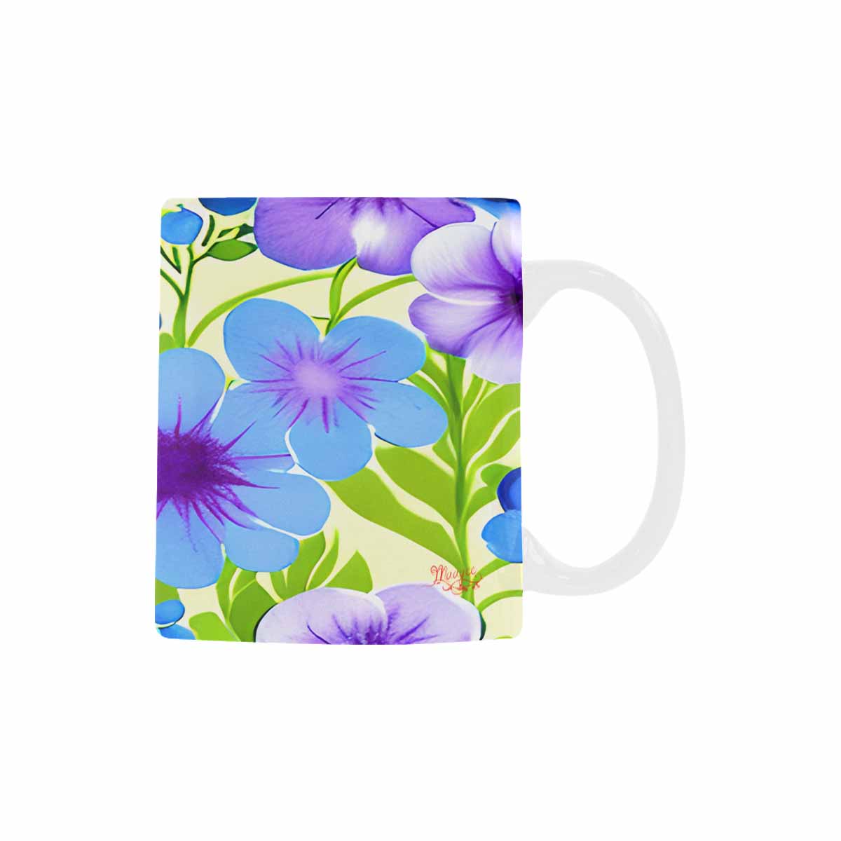 USA made Quality Mug, coffee mug, tea cup, Bright florals, Set 1, Design 122