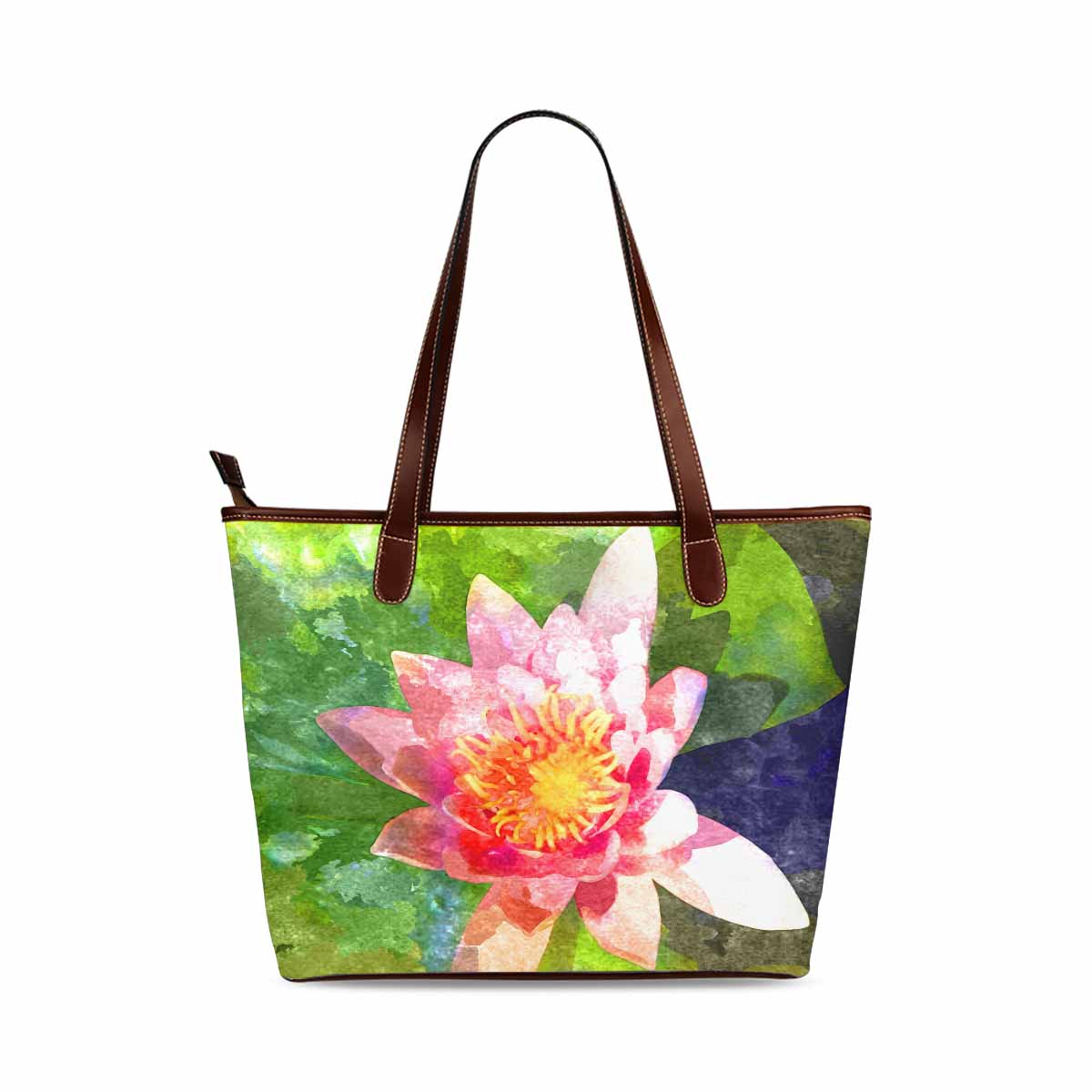 Classic Fabric handbag, watercolor floral, design 198