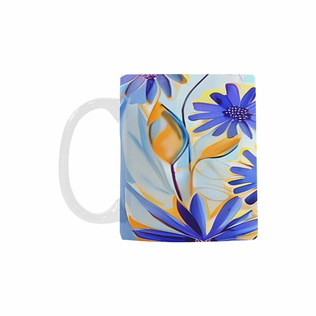 USA made Quality Mug, coffee mug, tea cup, Bright florals, Set 1, Design 52