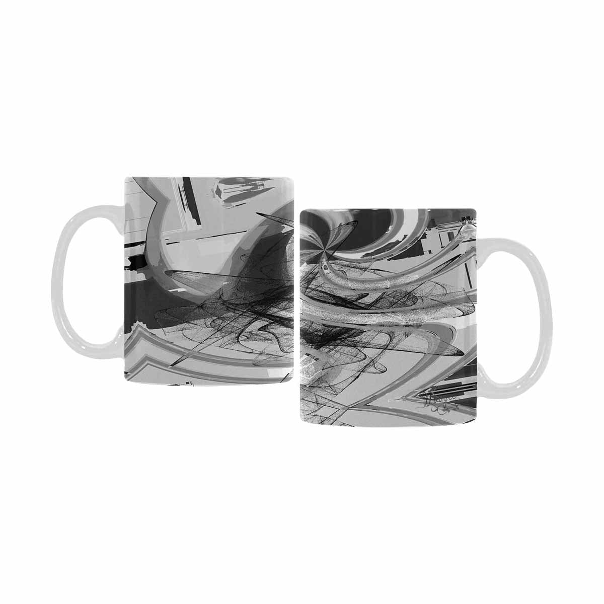 Quality Mug, coffee mug, tea cup, B & W Abstract, Set 1, design 136