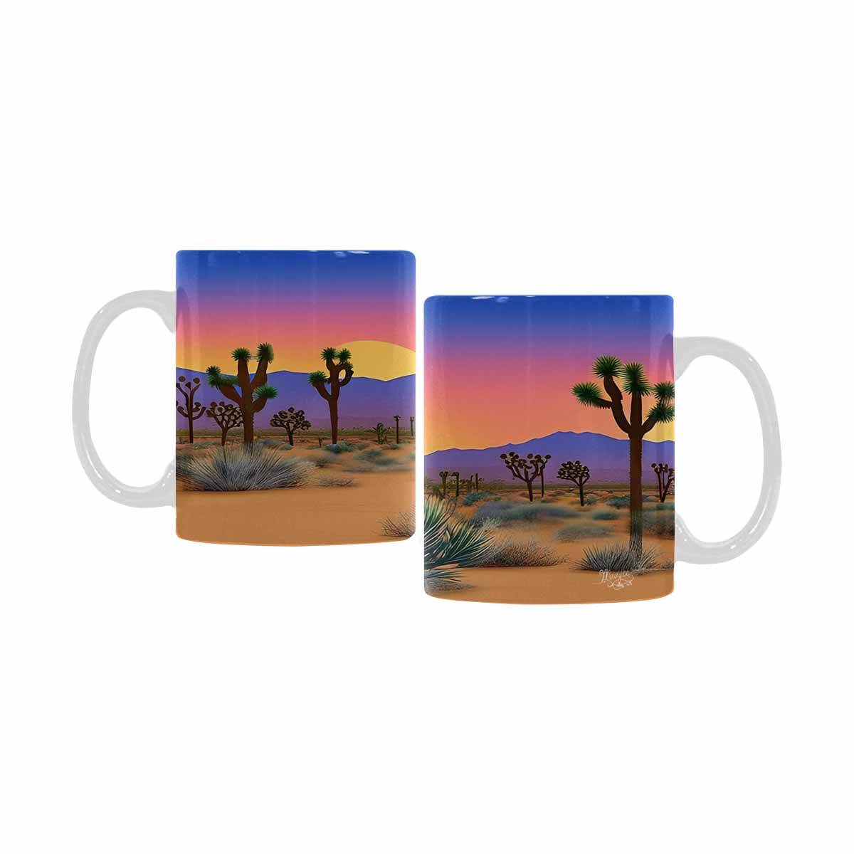 Coffee Mug, tea cup, desert scene, design 9