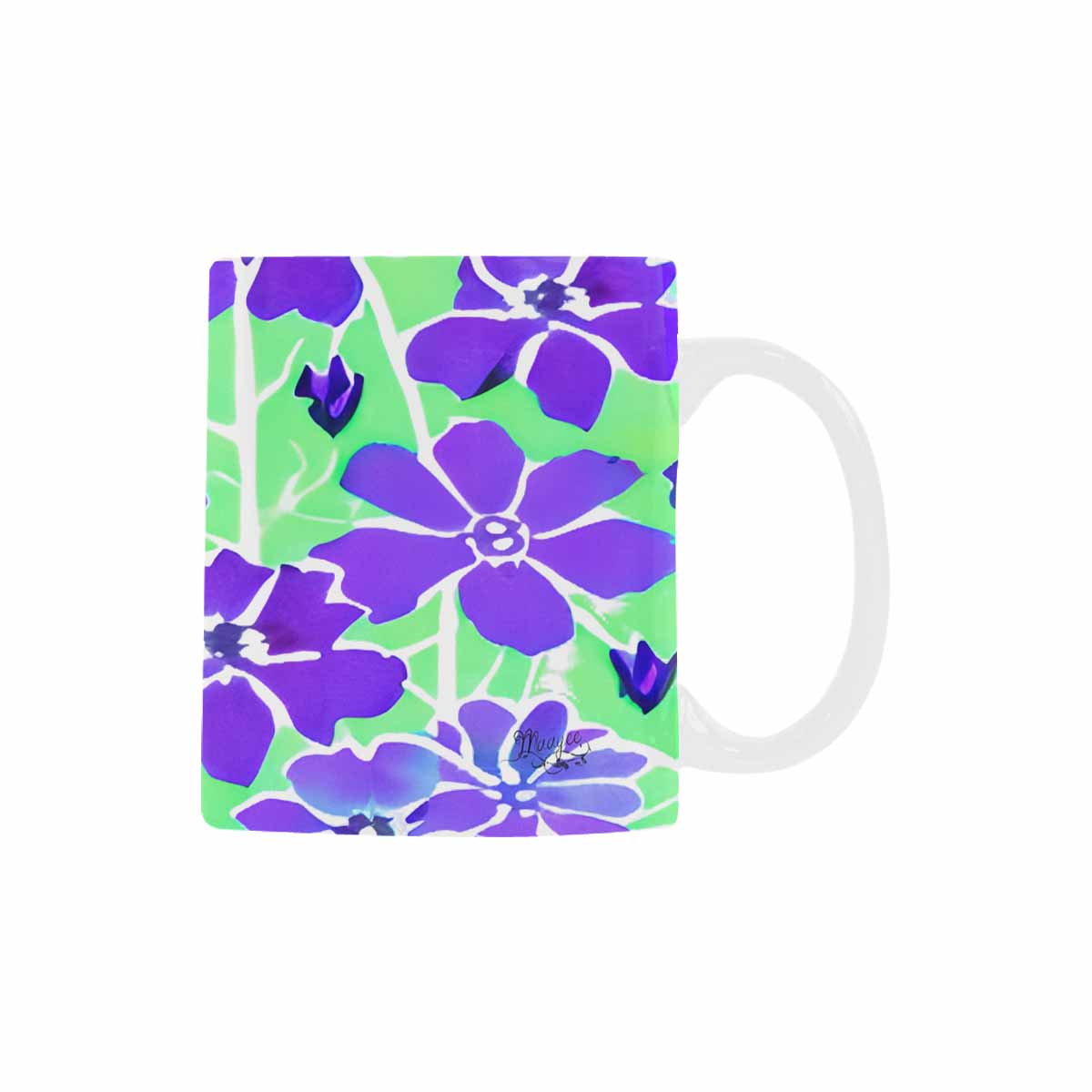 USA made Quality Mug, coffee mug, tea cup, Bright florals, Set 1A, Design 155