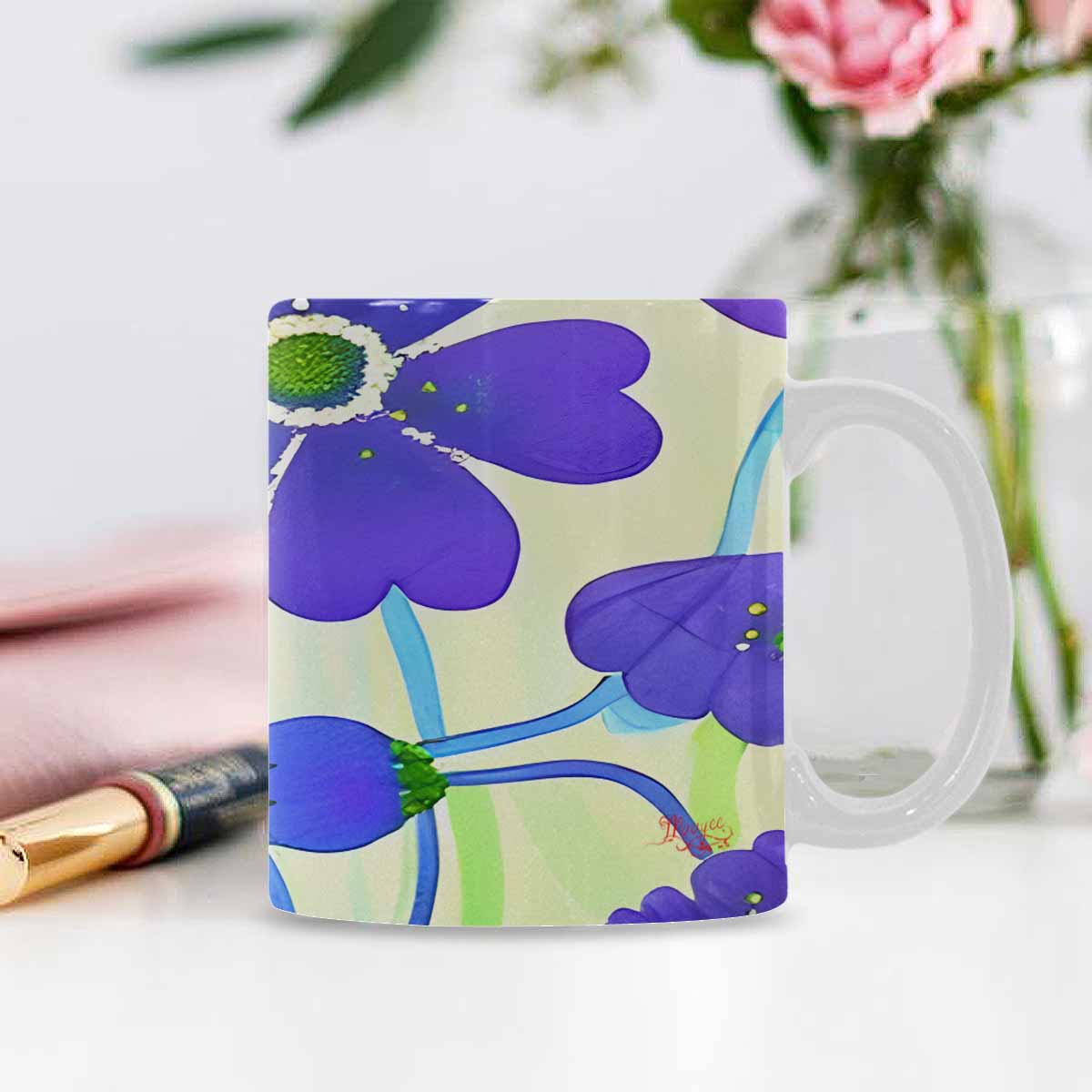 Quality Mug, coffee mug, tea cup, Bright florals, Set 1, Design 56