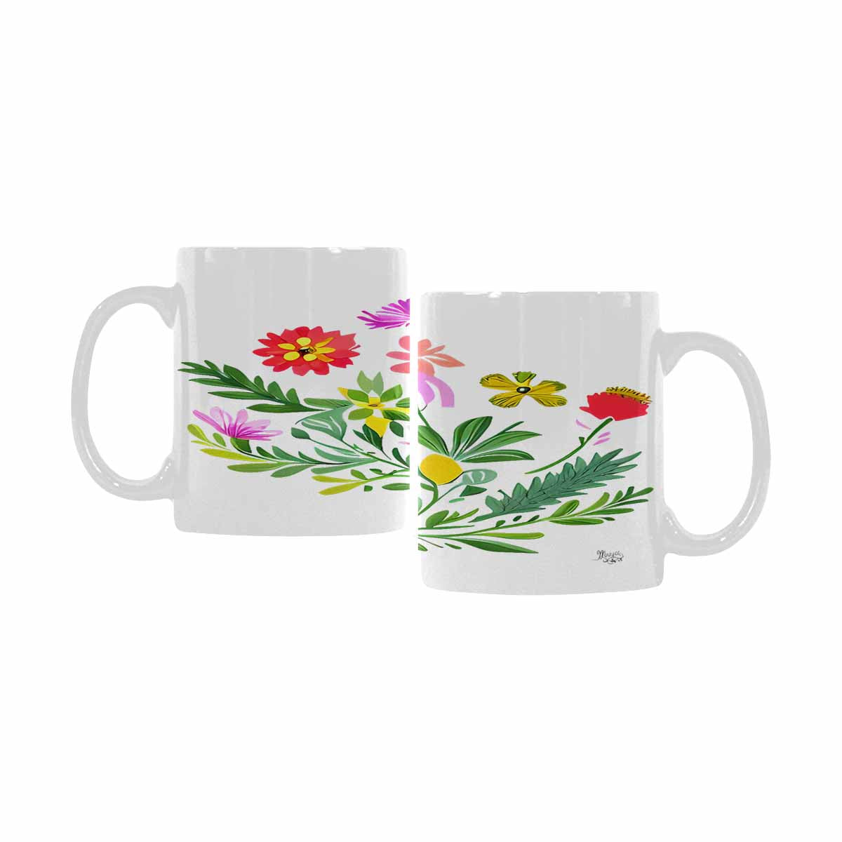 Quality Mug, coffee mug, tea cup, Bright florals, Set 2, design 91
