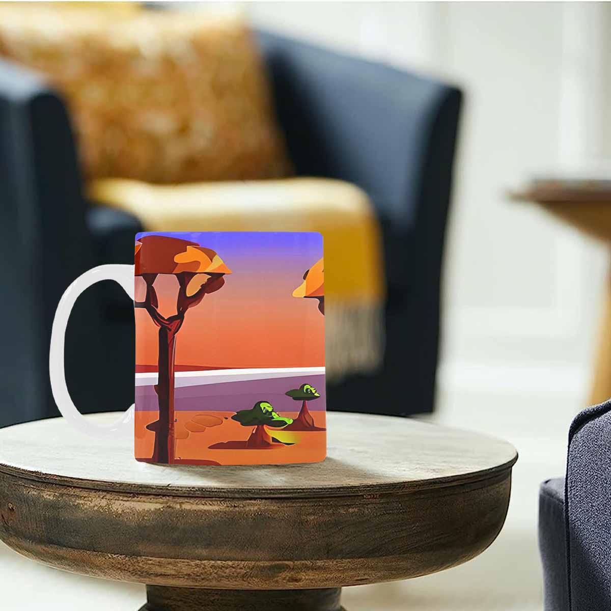 Coffee Mug, tea cup, desert scene, design 49