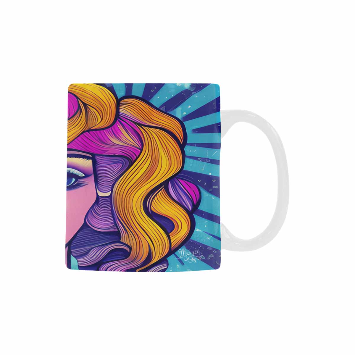 Coffee Mug, tea cup,caucasian Face, design 38