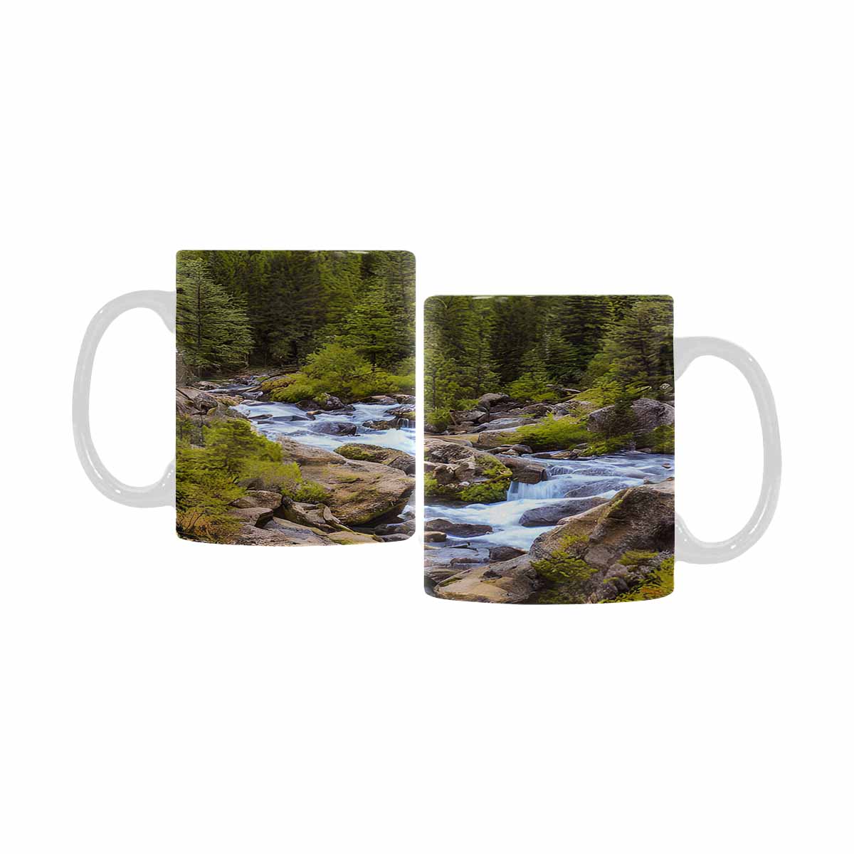 Rivers & Mountains Landscape mugs, set 1 design 3