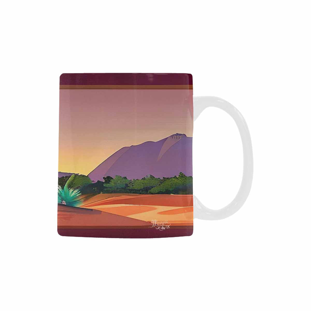 Coffee Mug, tea cup, desert scene, design 87