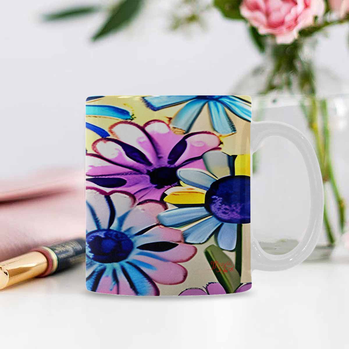 Quality Mug, coffee mug, tea cup, Bright florals, Set 1, Design 50