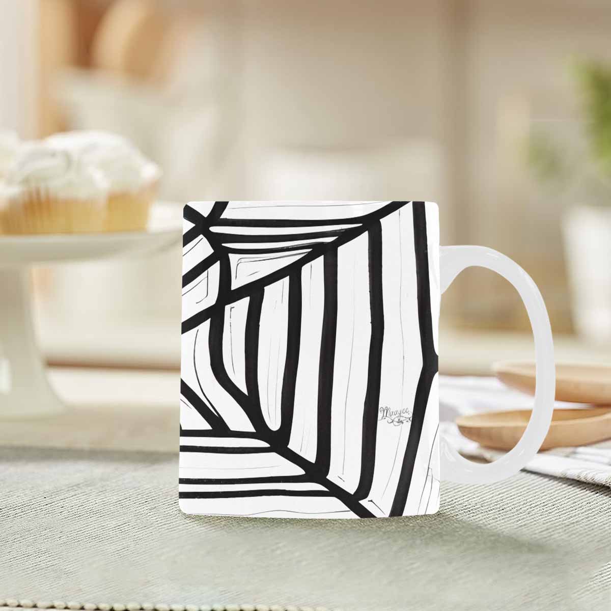 Quality Mug, coffee mug, tea cup, B & W Abstract, Set 1, design 55