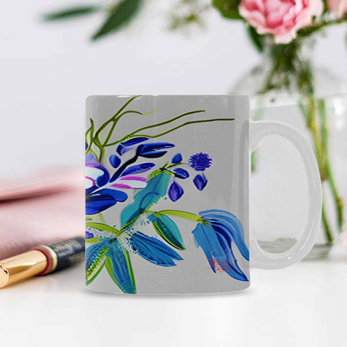 Quality Mug, coffee mug, tea cup, Bright florals, Set 1, Design 40