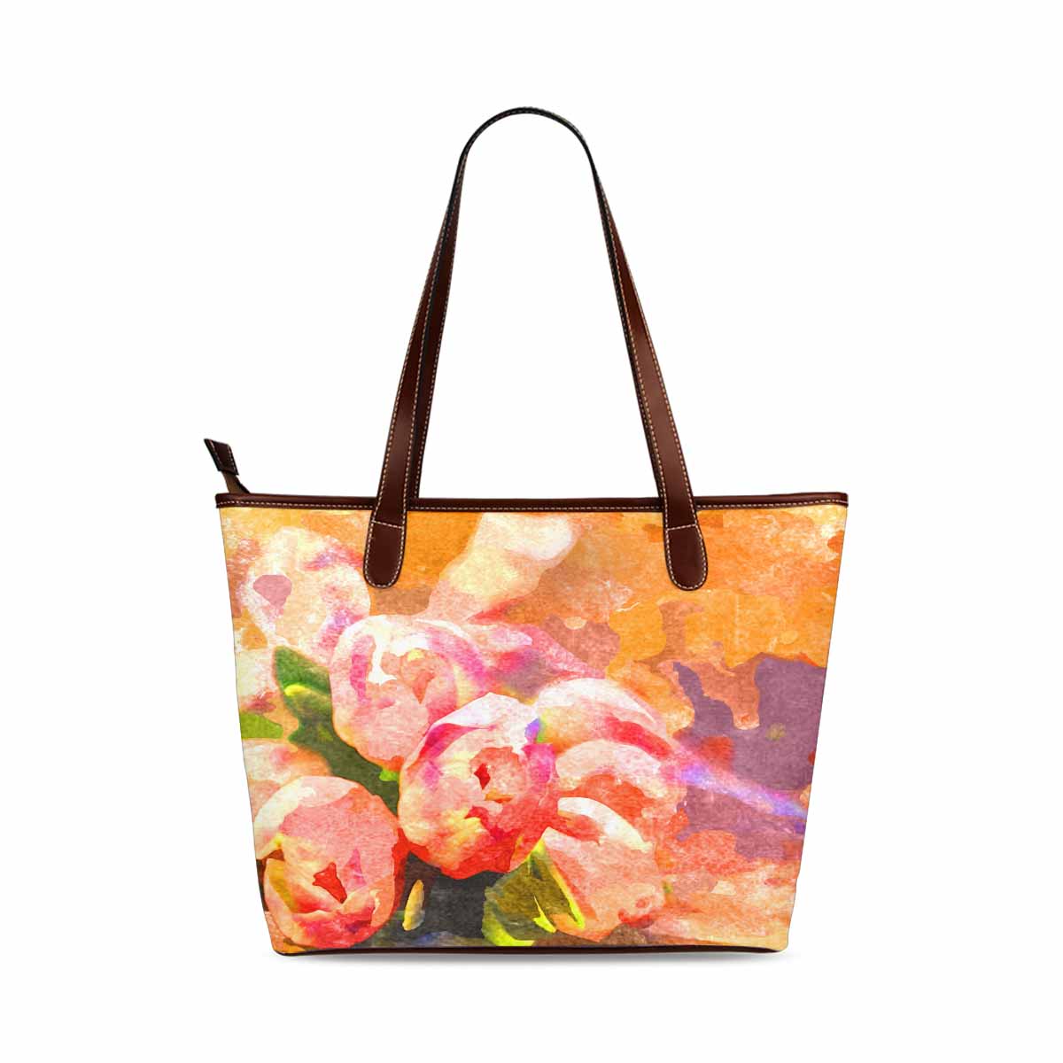 Classic Fabric handbag, watercolor floral, design 256