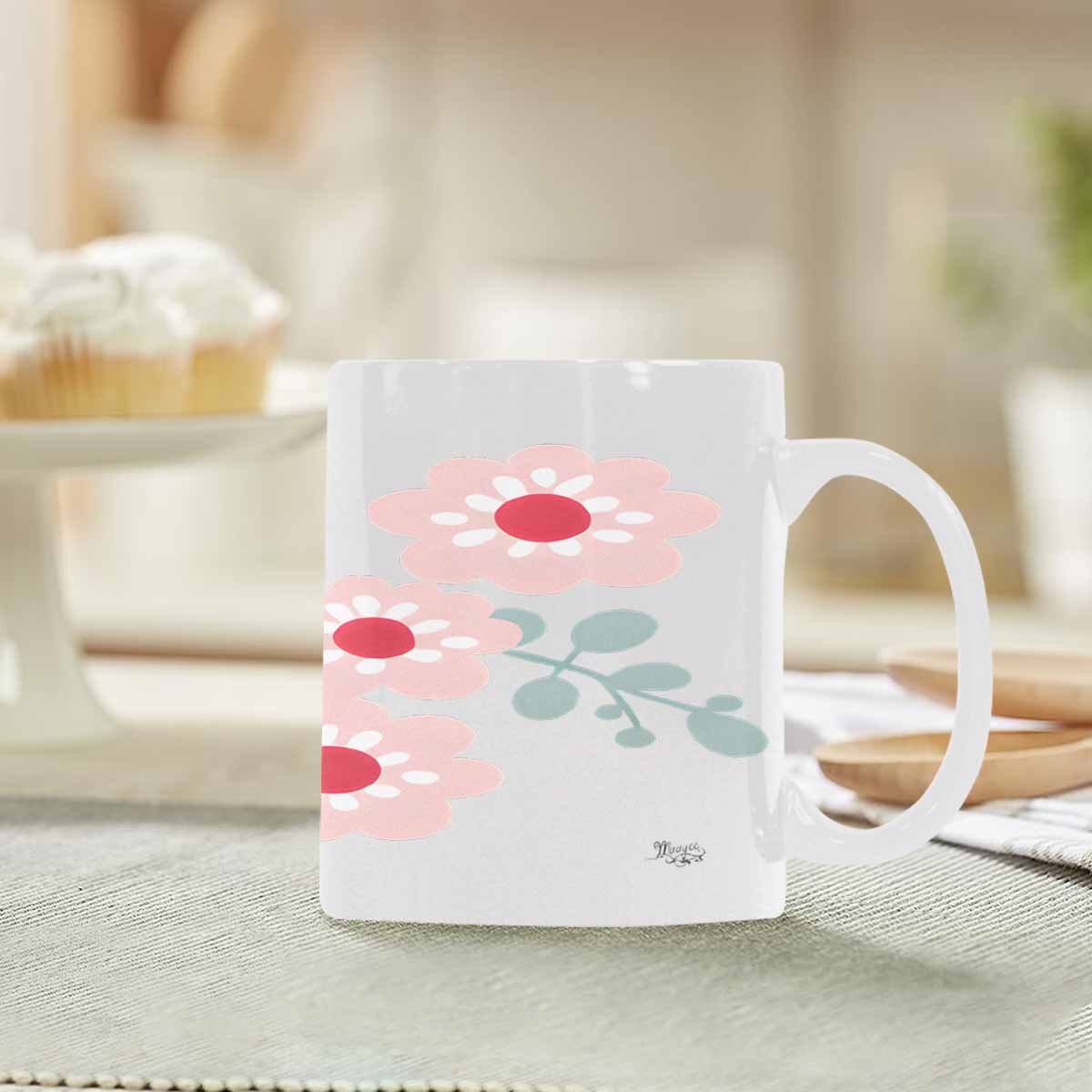 Quality Mug, coffee mug, tea cup, Bright florals, Set 2, design 18