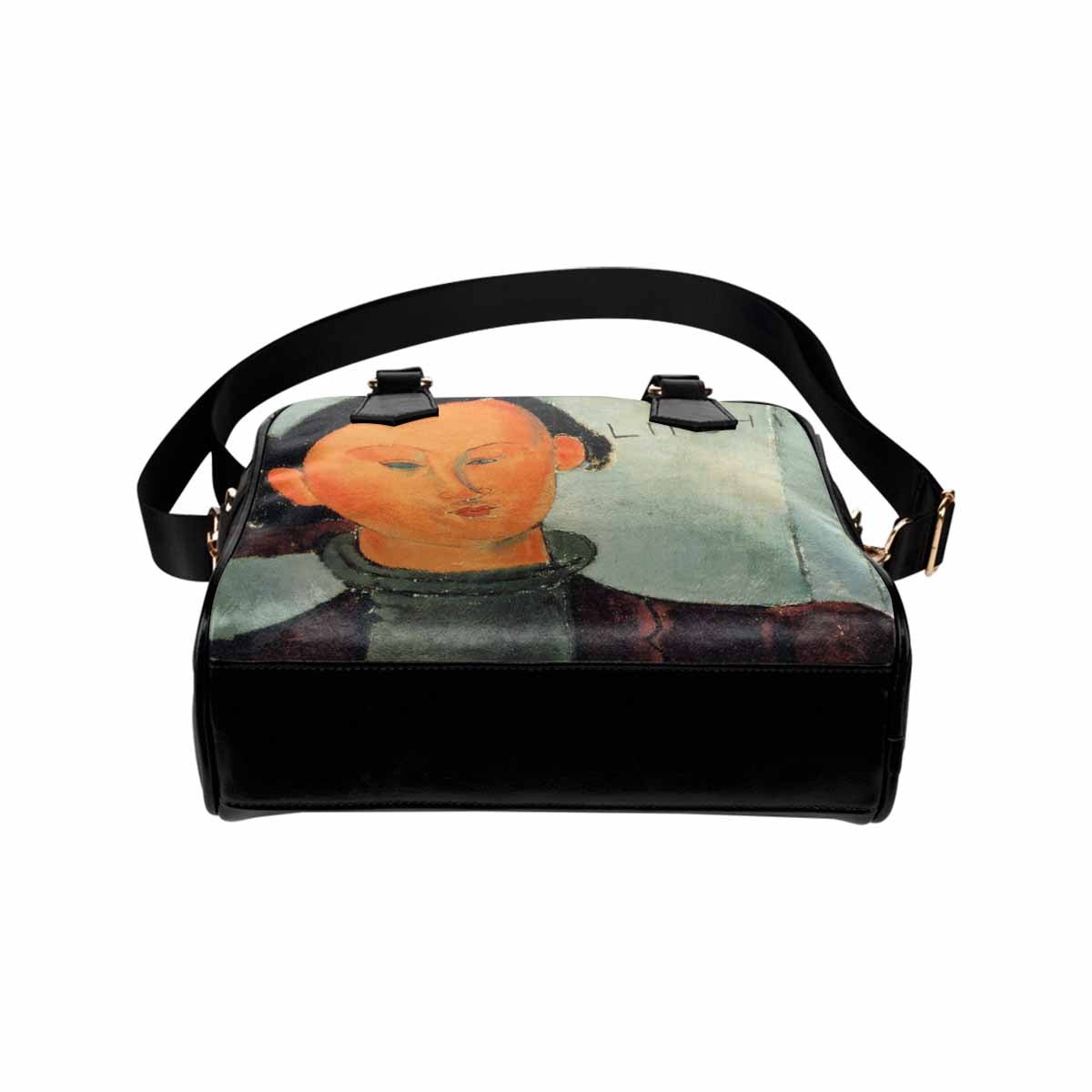 Shoulder PU Leather handbag, Modigliani design, choice of 2 colors, Jacques Lipchitz and his woman