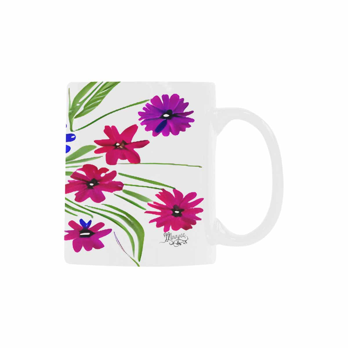 USA made Quality Mug, coffee mug, tea cup, Bright florals, Set 1A, Design 112