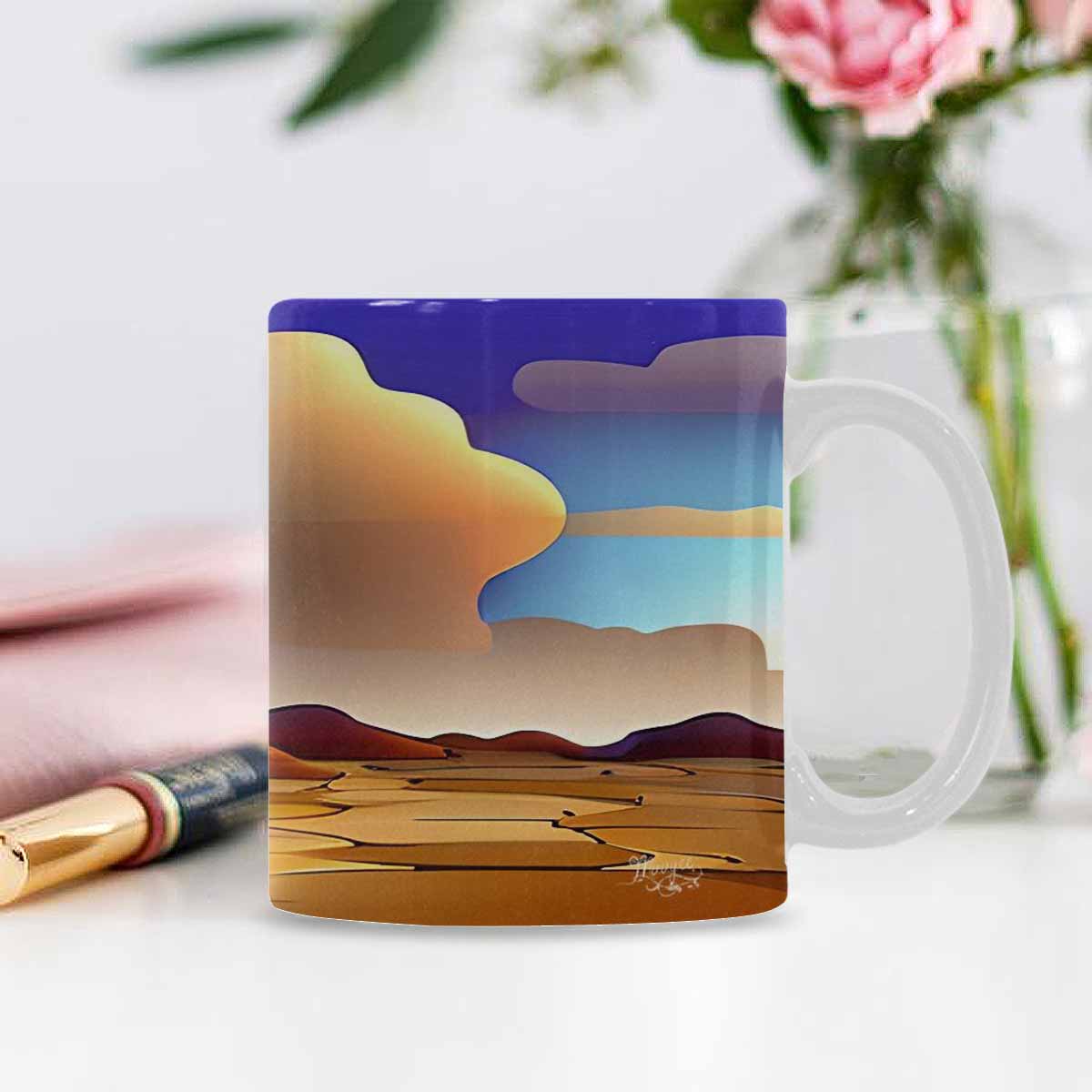 Coffee Mug, tea cup, desert scene, design 32