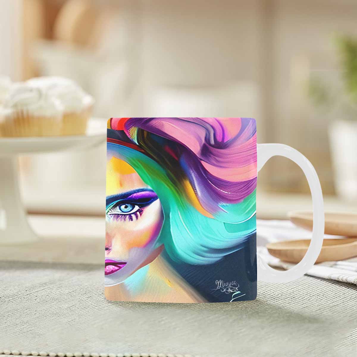 Coffee Mug, tea cup,caucasian Face, design 2