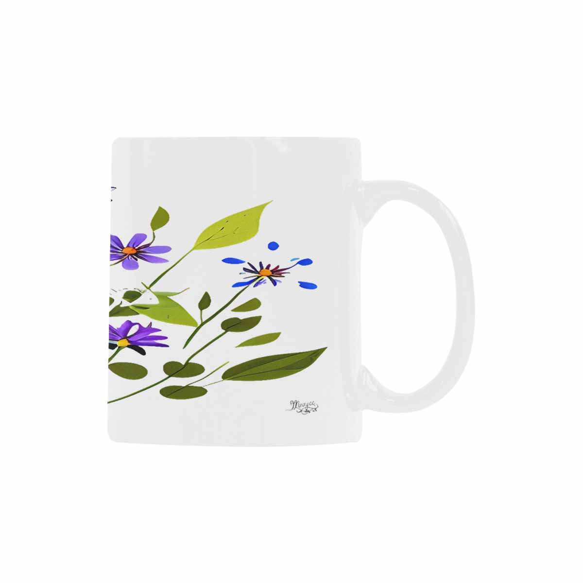 USA made Quality Mug, coffee mug, tea cup, Bright florals, Set 2, design 70