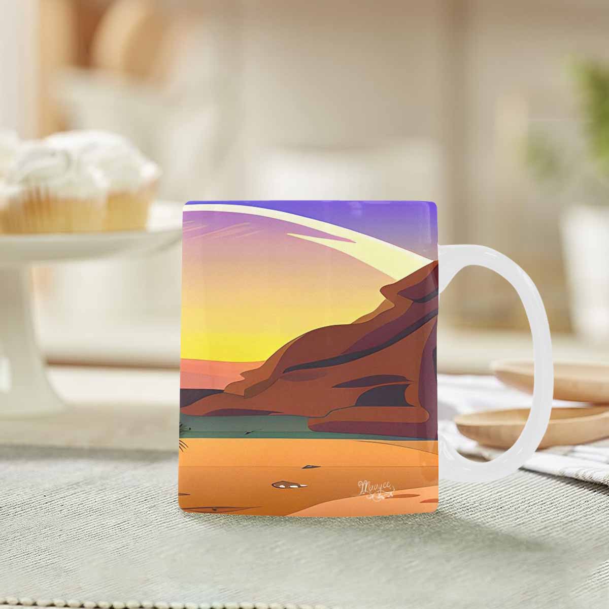 Coffee Mug, tea cup, desert scene, design 68