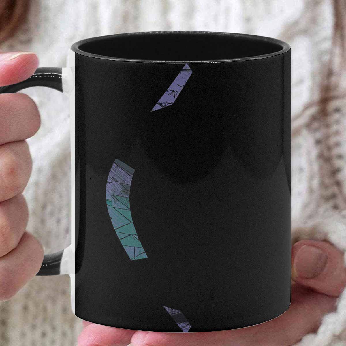 Coffee Mug, tea cup, black core, abstract, design 101