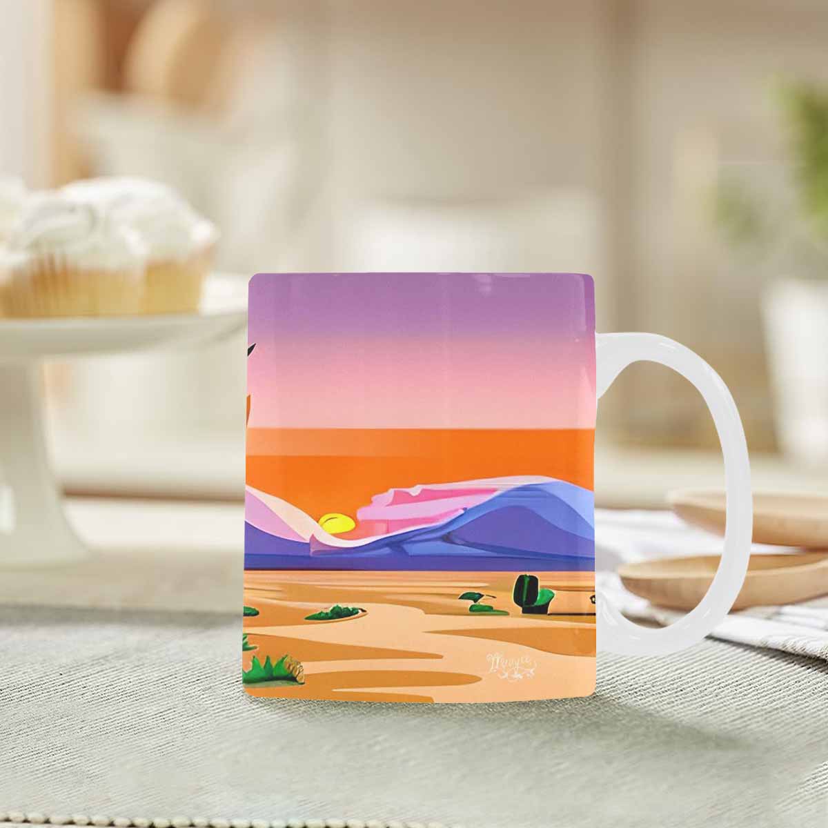 Coffee Mug, tea cup, desert scene, design 84