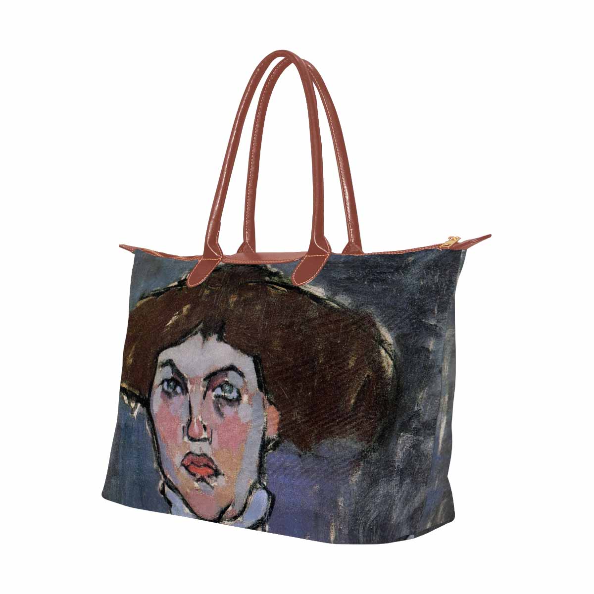 Classic handbag, Modigliani design, choice of 2 colors, Head of a young woman