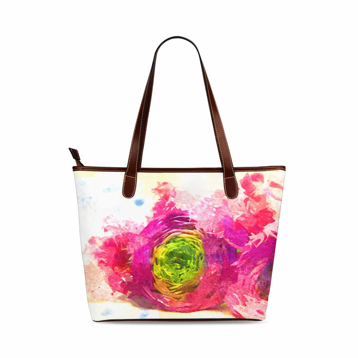 Classic Fabric handbag, watercolor floral, design 8