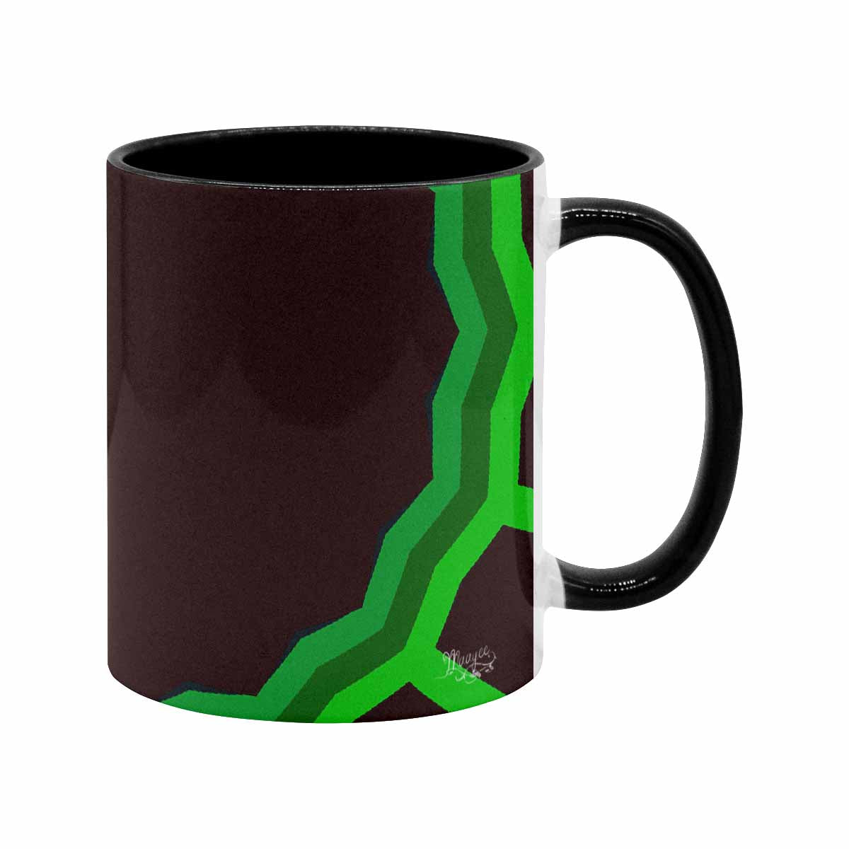 Coffee Mug, tea cup, black core, abstract, design 64