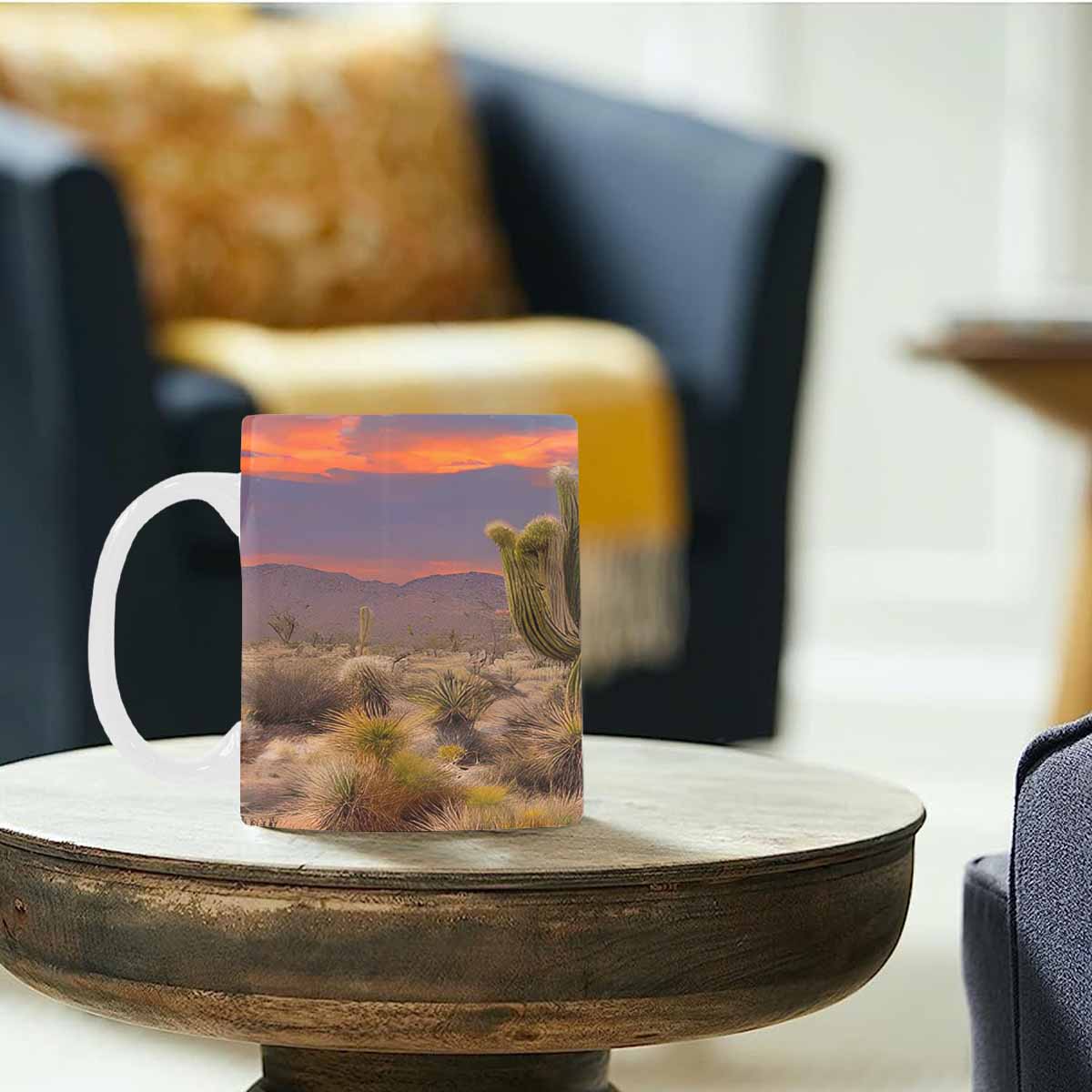 Coffee Mug, tea cup, desert scene, design 78