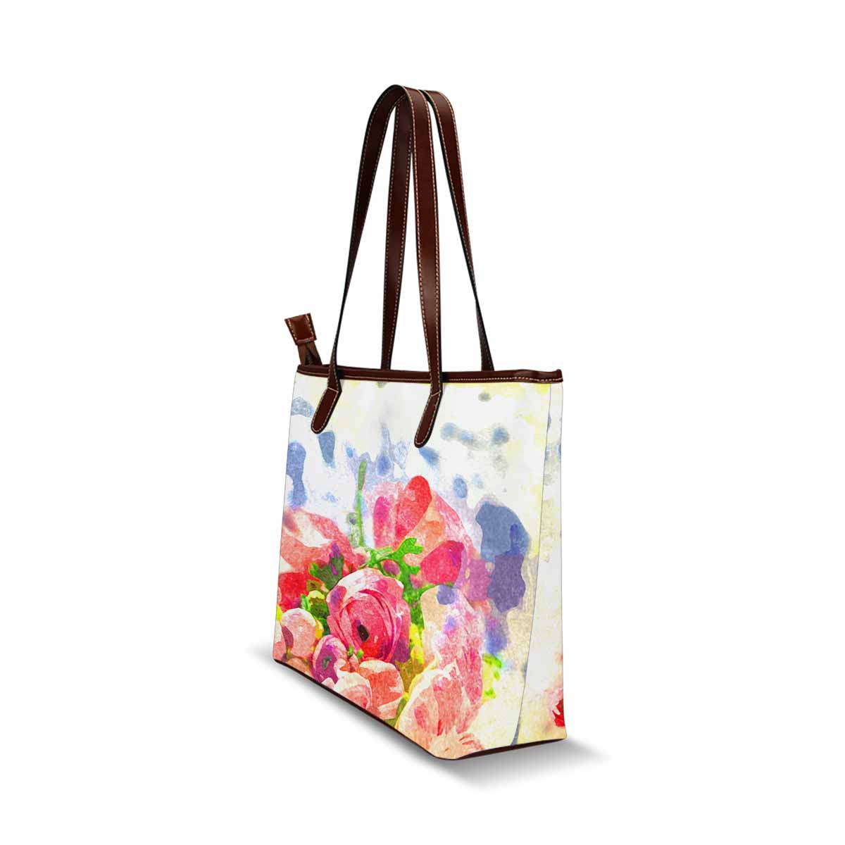 Classic Fabric handbag, watercolor floral, design 228