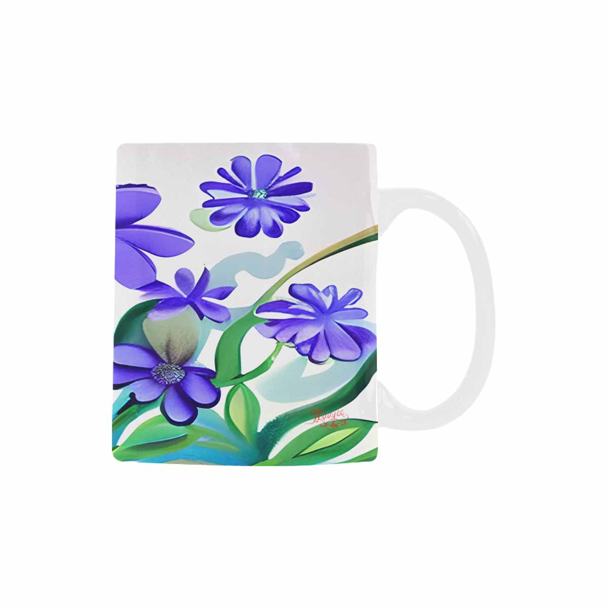 USA made Quality Mug, coffee mug, tea cup, Bright florals, Set 1, Design 61